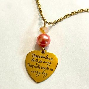 Memorial gold color stainless steel chain heart necklace Those we Love